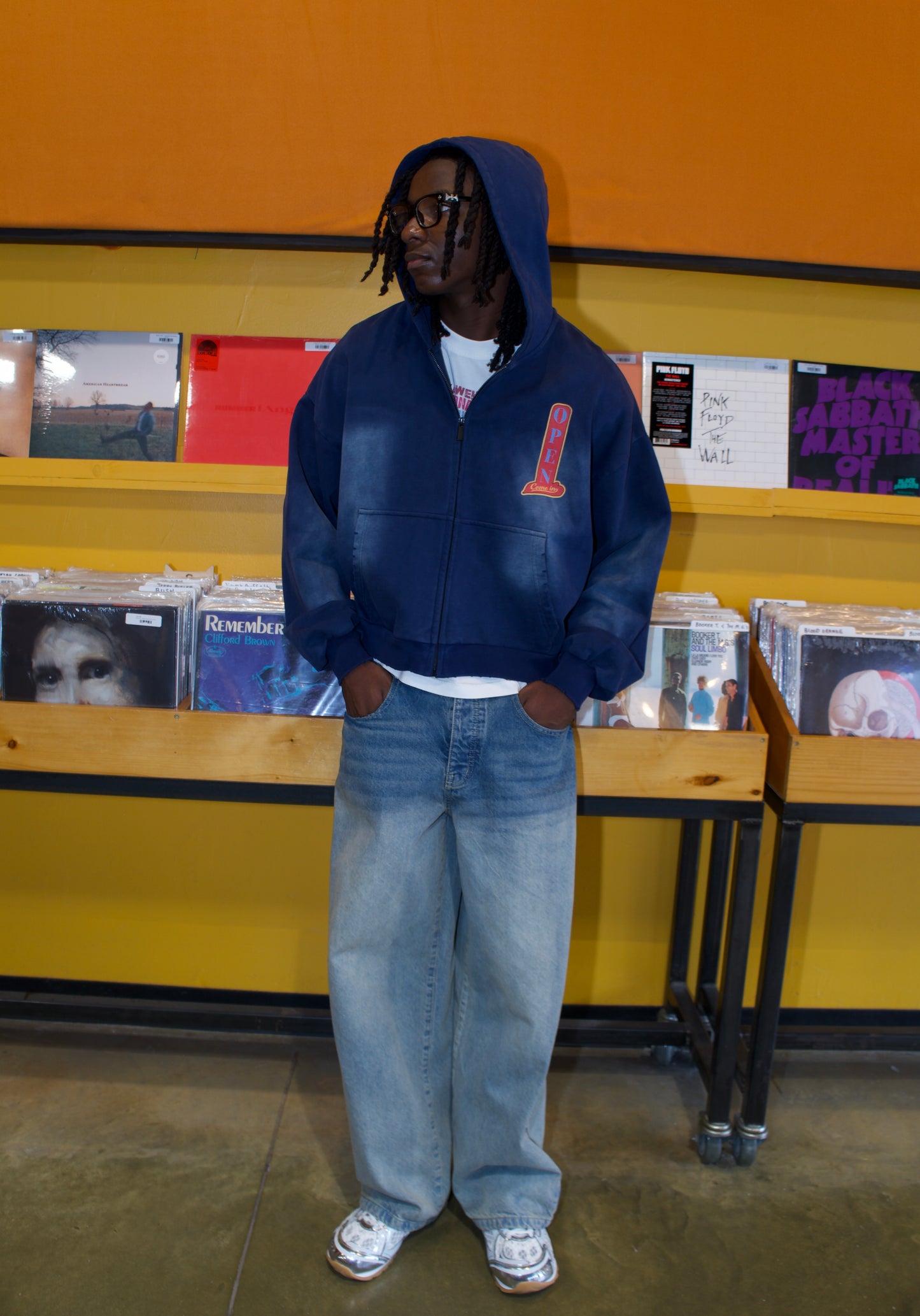 Navy Open Invitation Zip-Up